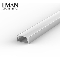 Perfil de aluminio en forma de U, luz Led lineal montada en superficie sin punto oscuro para perfil de tira Led, 14x7mm