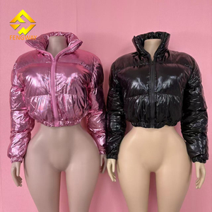 Fiophy Women's Quilted Puffer Jacket Lightweight Zip Up Padded Coat Long Sleeve Y2k Casual Jacket Outwear With Pockets Slit Black S