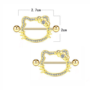 YICAI simpatici anelli <span class=keywords><strong>per</strong></span> capezzoli in acciaio inox <span class=keywords><strong>per</strong></span> gatti in cristallo cartone animato con bilanciere scudo <span class=keywords><strong>per</strong></span> <span class=keywords><strong>Piercing</strong></span> al <span class=keywords><strong>capezzolo</strong></span> <span class=keywords><strong>per</strong></span> donna uomo - Product Image 3