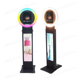 LED Ringlight <span class=keywords><strong>Social</strong></span> Media Booth Soporte de piso portátil Photo Booth Kiosk Station para 10,9-12,9 "iPad Air Pro Selfie Photo Booth - Product Image 4