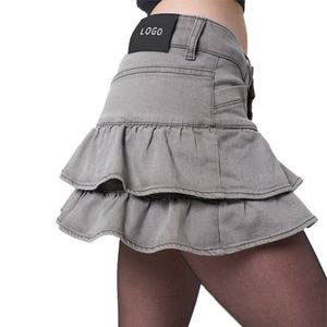 Nouvelle Arrivée Vente en Gros Jupe Courte en Jean Super Mini Y2K Taille Basse Style Sexy Personnalisé pour Femme - Product Image 5