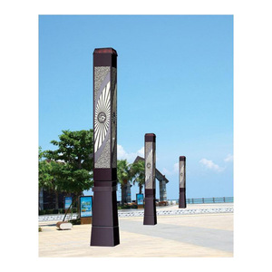 LED Outdoor Garden <b>Light</b> <b>Post</b> Aluminum Alloy Pole Acrylic Shade 2700K Soft Warm White IP66 Weatherproof <b>Solar</b> Powered Motion - Product Image 4