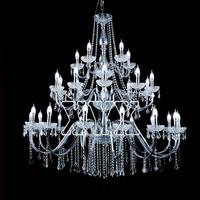 Nouveau lustre en fer forgé de style européen, électroplaqué, avec cristaux, pour salles de mariage, décoration de plafond, accessoires de mariage
