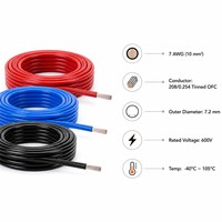 Cable UL1569 de PVC de 7 AWG y 10 mm², OFC estañado, 600 V, 105 °C, para panel de control, cargador de vehículos eléctricos, inversor y cableado de electrodomésticos industriales