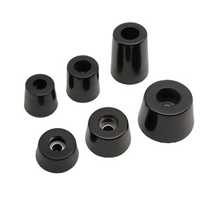 Pieds de châssis de meubles Longran en <span class=keywords><strong>PVC</strong></span>/métal noir, antidérapants, antichocs, avec vis surélevées et patins en caoutchouc fixés - Product Image 3