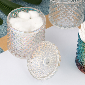 Wholesale Custom Logo Luxury Empty Clear 300Ml Frosted Glass Candle Jars Clear and Lids Factory in China