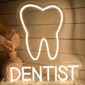Pixel Custom Dente Led Insegna al Neon dentista pallone odontoiatrico decorazione da ufficio luci dimmerabili LED insegna al Neon per arredamento aziendale - Product Image 2