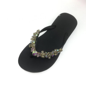 Estate infradito personalizzato <span class=keywords><strong>con</strong></span> strass a catena di cristallo per le donne splendente bling a buon mercato all'ingrosso spiaggia infradito pantofole - Product Image 2