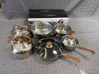 Ensemble de 12 ustensiles de cuisine en acier inoxydable avec fond en aluminium, casseroles et poêles multifonctions pour la cuisine à domicile