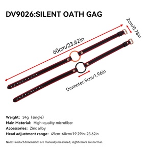 Silent Oath Gag : Menottes en cuir, Gag à bouche ouverte, Harnais buccal réglable pour fixation orale adulte, Jouets de bondage - Product Image 6