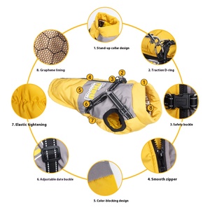 เสื้อโค้ทสุนัขแบบสะท้อนแสงอเนกประสงค์สุดหรู พร้อมสายรัด เสื้อแจ็คเก็ตสำหรับฤดูหนาว เสื้อผ้าสัตว์เลี้ยง เสื้อแจ็คเก็ตสุนัข - Product Image 2