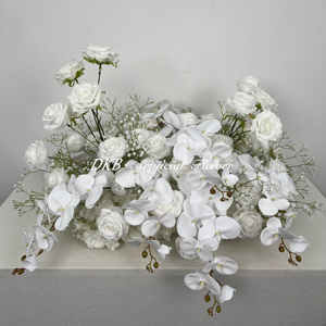 2024 DKB blanc babybreath décoration de mariage fleur rangée artificielle verdure fleur allée coureur pour mariage - Product Image 1