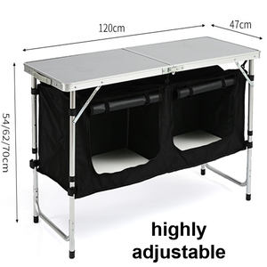 <span class=keywords><strong>Table</strong></span> de camping extérieure - Station de cuisine multifonctionnelle avec rangement pour le camping familial et les fêtes - Product Image 3