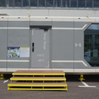 Maison préfabriquée V5 de 27,72 m², maison capsule modulaire en kit, 1 chambre, toilettes, cuisine pour complexe hôtelier