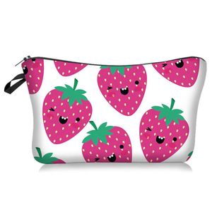 Bolsa de Maquillaje de Viaje Personalizada con Diseño de Fresa, Bolsa de PU para Cosméticos con Logotipo, Bolsa de PVC con Cierre, Bolsa Impermeable para Lápices - Product Image 4