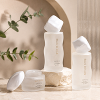 Pot en verre mat transparent de luxe, forme unique, avec couvercle à vis, 100 ml, pour sérum et emballage cosmétique