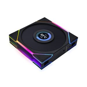 Ventilateur de refroidissement PC <span class=keywords><strong>Lian</strong></span> <span class=keywords><strong>Li</strong></span> UNI FAN TL120 LCD <span class=keywords><strong>120</strong></span> mm à roulement fluide, éclairage RGB 3-en-1, fonctionnement silencieux 30 dBA, dissipateur thermique en cuivre et aluminium - Product Image 4