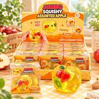 Jouet Squishy Pomme Vaseline Transparent en TPR, Jouet Anti-Stress à Presser avec Fruit à l'Intérieur, Super Extensible pour la Décompression et le Soulagement du Stress