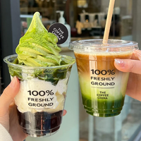 Gobelets en plastique PET transparents et durables jetables de 16 oz pour emporter, matcha, café, smoothie, jus, logo personnalisé