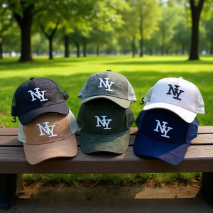 Cappellino da Baseball in Rete Ricamata Mimetica Ny GORROS - Product Image 3