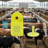 Traceur d'oreille intelligent pour bétail 2KM LoraWAN AU915EU868CN470 avec capteur de température et compteur de pas pour l'élevage