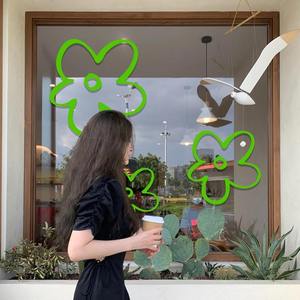 עוגת פרחים מקסימה אינסטגרם בגדים סלבריטאים חלון מדבקות פרח גדול וחלב תה חנות צילום מדבקות נייר דבק & סרט - Product Image 4