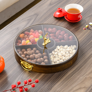 Retro-style all-bamboo round dry <b>tea</b> <b>tray</b>, Chinese style, suitable for home, restaurant, and hotel use, with handle. Wholesale - Product Image 3