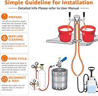 Kit de nettoyage pour Kegerator avec pompe manuelle pressurisée et adaptateurs de robinet – Outil standard de nettoyage de fût de bière pression 1 gallon/4L