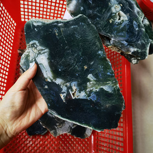 Rebanadas de piedras <span class=keywords><strong>preciosas</strong></span> semipreciosas de ágata musgo áspera de corte natural, venta al por mayor para decoración del hogar - Product Image 6