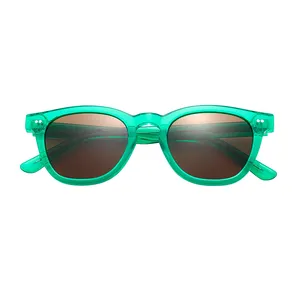 Fashion Brand New Clear Green Glasses Lady Vintage Square Acetate Sunglasses Polarized