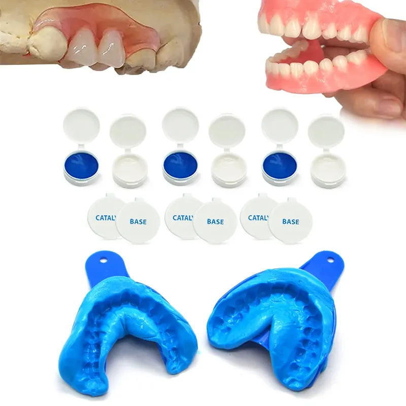 Huaer Veneers Smile Teeth Molding Kit Dental Impression Putty Silicone Material Putti Mold Grillz Mould DIY Denture Making Kit