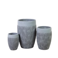 Ensemble de pots à fleurs décoratifs en ciment pour centre commercial, pour jardin et extérieur, écologiques, sculptés à la main