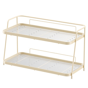 Étagère de rangement en acier inoxydable à 2 niveaux pour lavabo de salle de bain, cosmétiques, gel douche, articles de toilette, organiseur drainant - Product Image 5