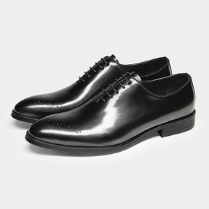 High End Men's Genuine Leather Formal Shoes <b>Pointed</b> Toe British Style Oxford for Business Big Size - Product Image 1