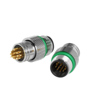 Connecteur circulaire étanche LSHITECH M12 A-Code mâle 9-17 broches pour équipement de capteur d'automatisation industrielle