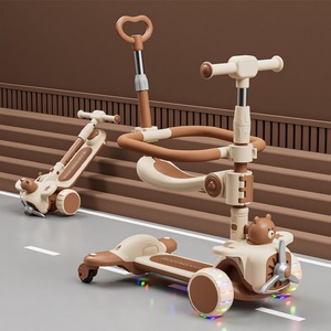 Folding New Models <b>Kids</b> Toys 3 in 1 Child <b>Seat</b> Mobility Widening Thickening Push Rod Toy Car 3 Wheel <b>Electric</b> <b>Scooter</b> - Product Image 1