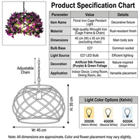 Lustre floral suspendu pour ambiance de bar, lampe décorative en forme de couronne de fleurs artificielles, idéal pour discothèque, vente en gros pour projets