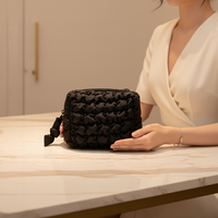 Pochette à maquillage personnalisée avec logo, couleur unie, fermeture éclair, organiseur de cosmétiques, sac de rangement grande capacité