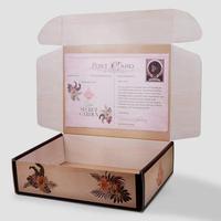 Vente en gros de boîte postale d'emballage d'expédition ondulé laminé mat de cadeau de luxe avec fleur avec impression intérieure
