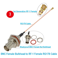 BNC macho/hembra a U.FL conector hembra Pigtail RF1.13 Cable Mini PCI WIFI WLAN Cable de extensión de antena RF Jumper