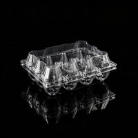 Boîte à œufs jetable transparente en PET de qualité alimentaire pour 12 œufs, certifiée ISO14001, pour œufs frais de ferme, supermarché, épicerie, charcuterie