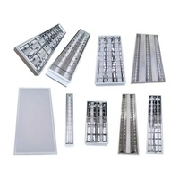 Lampe de calandre en métal 4 pieds 30x120cm réflecteur en aluminium 1.2m lampe de calandre de bureau de plafond 2x36w 2x40w T8 Grille luminaire 30x120