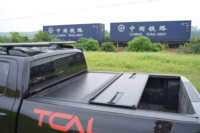 Boîte à bagages rigide pliable en trois parties en alliage d'aluminium TCAL D-MAX, étanche, pour benne de pick-up 2012-2022, installation sans perçage