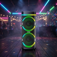 Haut-parleur portable haute puissance 30-50W pour extérieur, lumières RGB, microphone DJ sans fil, carte FM TF, batterie 3600mAh, télécommande TWS