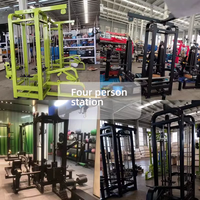 Kj Meilleure Vente Unisexe Usage Domestique Acier 4 Stations Multigym Machine de Musculation Complète Corps Entier Jambes Tout-en-un Équipement de Gym
