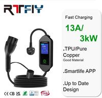 Chargeur EV portable 13A 3kW Type 2 UK 3 broches noir intelligent avec écran, état neuf, indice de protection IP55 - Vente Flash