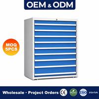 Gabinete de Herramientas Industrial Alto de 9 Cajones, con Cerradura, de Acero Resistente, Organizador de Almacenamiento para Taller y Garaje, Gabinete para Mecánico, Personalizable OEM