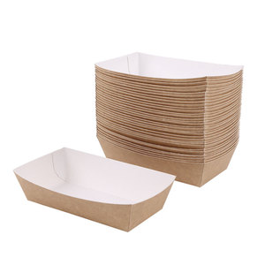 Customized Shape Pattern Takeout Kraft Sushi Snack Paper Tray Bowls Plate Food Mini Take Out Lunch Box Paper