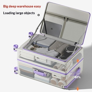 <span class=keywords><strong>Valise</strong></span> cabine 20 pouces avec compartiment humide/sec, roues en caoutchouc, poignée télescopique large et porte-gobelet, personnalisable directement en usine - Product Image 3