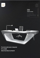 Design Sense - Mobilier de bureau moderne et high-tech - Bureau et chaise de direction laqués - Certifié CE